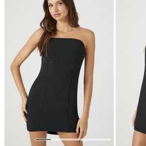 Forever xxi 21 Black Mini tube dress front knots